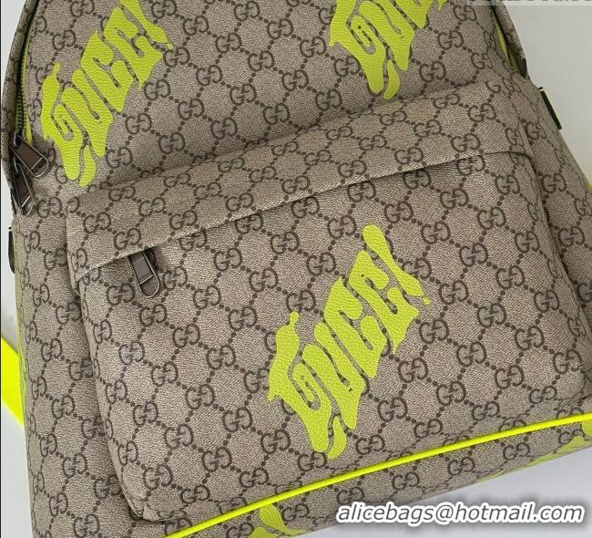 Classic Cheap Gucci Ophidia GG Canvas Medium backpack with print 834466 Beige/Green 2025
