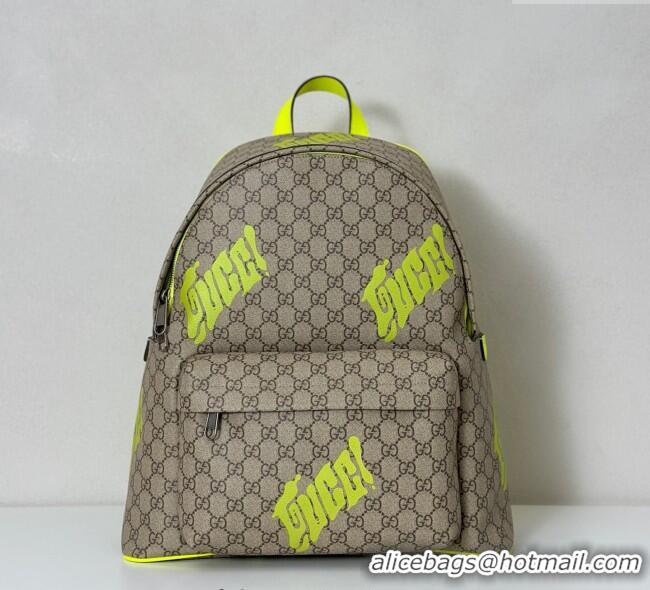 Classic Cheap Gucci Ophidia GG Canvas Medium backpack with print 834466 Beige/Green 2025