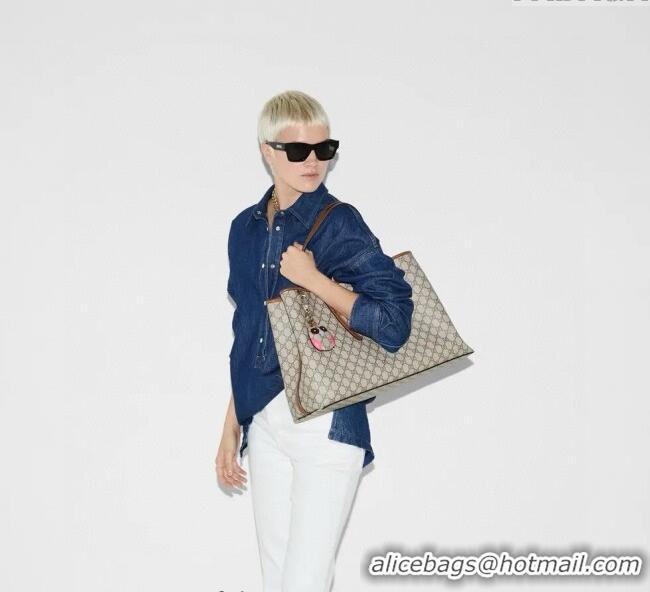 Best Price Gucci GG Canvas Emblem Maxi Tote Bag 815212 Beige/Black 2025