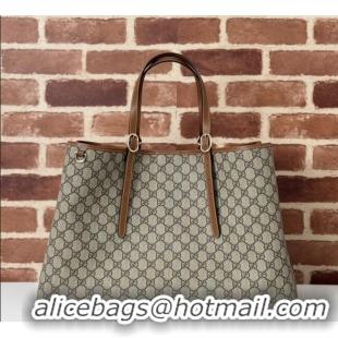 Luxury Classic Gucci GG Canvas Emblem Maxi Tote Bag 815212 Beige/Brown 2025