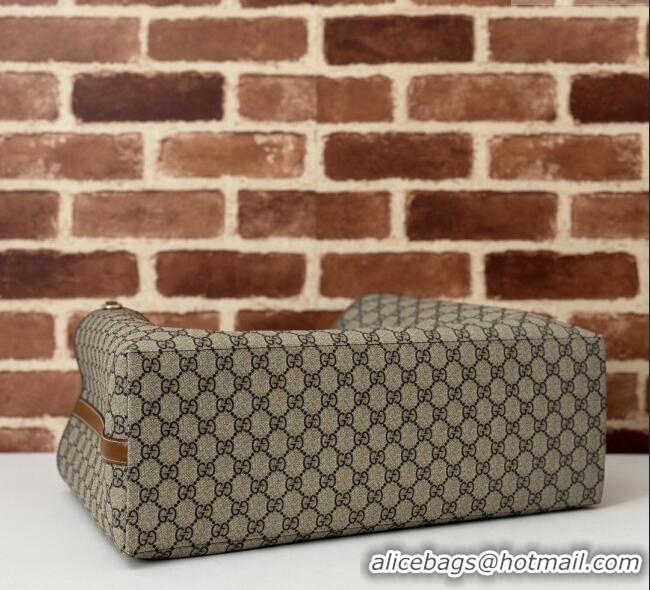 Luxury Classic Gucci GG Canvas Emblem Maxi Tote Bag 815212 Beige/Brown 2025
