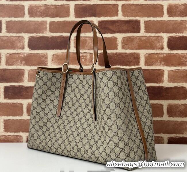 Luxury Classic Gucci GG Canvas Emblem Maxi Tote Bag 815212 Beige/Brown 2025