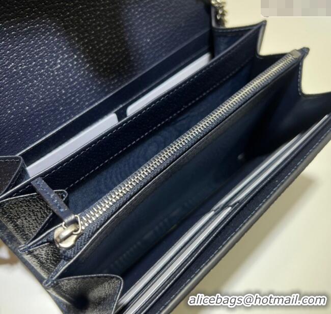 Original Cheap Gucci Dionysus GG Canvas Chain Wallet 401231 Beige/Blue 2025