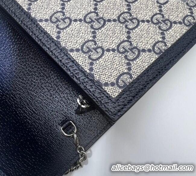 Original Cheap Gucci Dionysus GG Canvas Chain Wallet 401231 Beige/Blue 2025