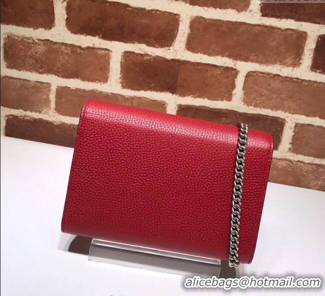 Super Quality Gucci Dionysus Leather Chain Wallet 401231 Red 2025