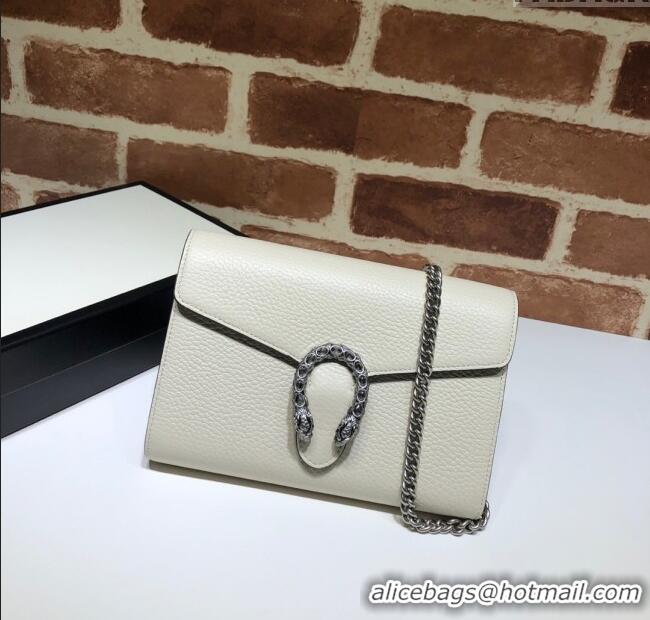 Top Grade Gucci Dionysus Leather Chain Wallet 401231 White 2025