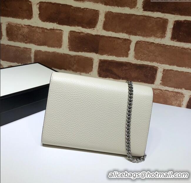 Top Grade Gucci Dionysus Leather Chain Wallet 401231 White 2025