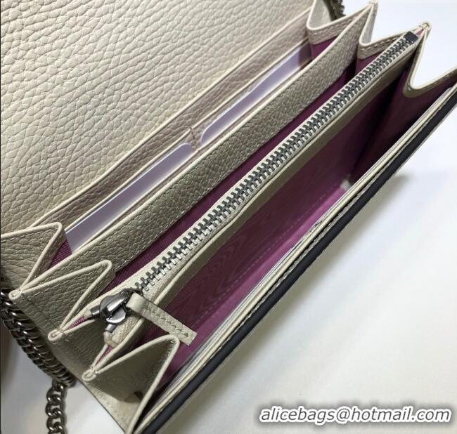 Top Grade Gucci Dionysus Leather Chain Wallet 401231 White 2025