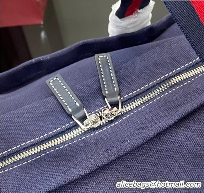 Best Price Gucci Mens Printed canvas large tote bag 816863 Dark Blue 2025