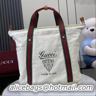 Shop Cheapest Gucci Mens Printed canvas large tote bag 816863 Off White 2025