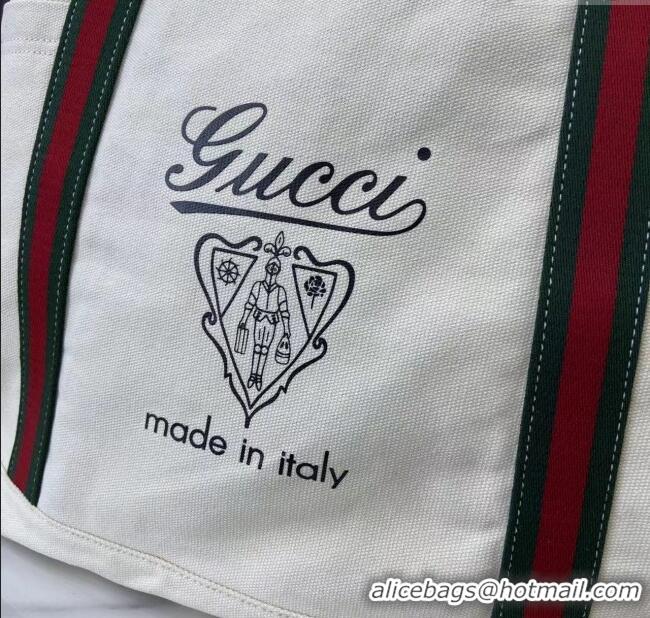 Shop Cheapest Gucci Mens Printed canvas large tote bag 816863 Off White 2025