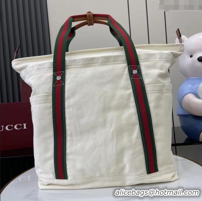 Shop Cheapest Gucci Mens Printed canvas large tote bag 816863 Off White 2025