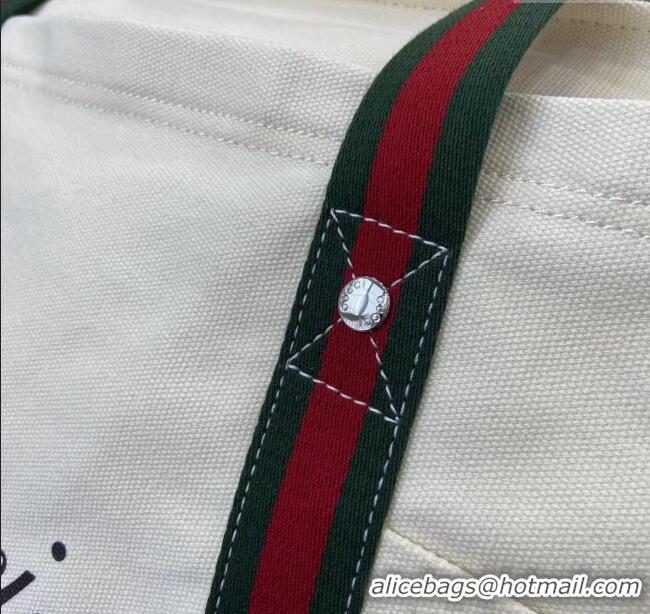Shop Cheapest Gucci Mens Printed canvas large tote bag 816863 Off White 2025