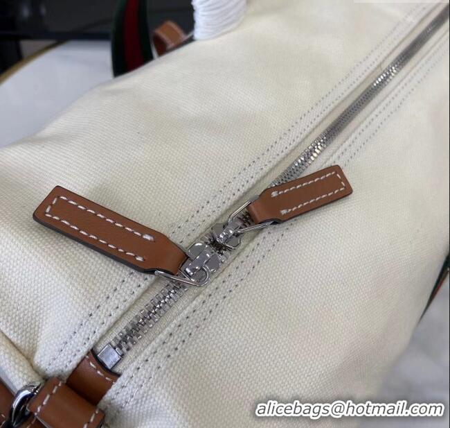 Best Price Gucci Mens Printed canvas duffle bag 816866 Off White 2025