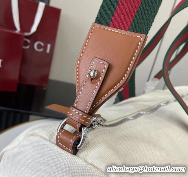 Best Price Gucci Mens Printed canvas duffle bag 816866 Off White 2025