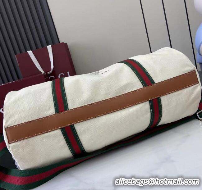 Best Price Gucci Mens Printed canvas duffle bag 816866 Off White 2025
