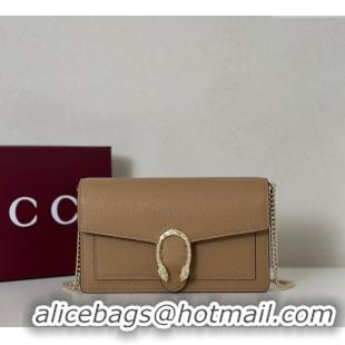 Popular Style Gucci Dionysus wallet on chain in grainy leather 837373 Beige 2025