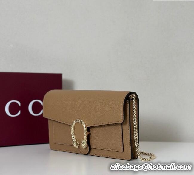 Popular Style Gucci Dionysus wallet on chain in grainy leather 837373 Beige 2025