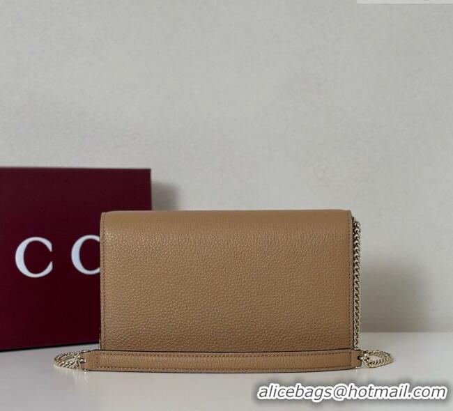 Popular Style Gucci Dionysus wallet on chain in grainy leather 837373 Beige 2025