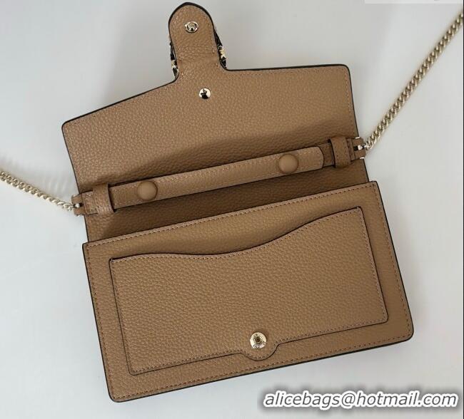 Popular Style Gucci Dionysus wallet on chain in grainy leather 837373 Beige 2025