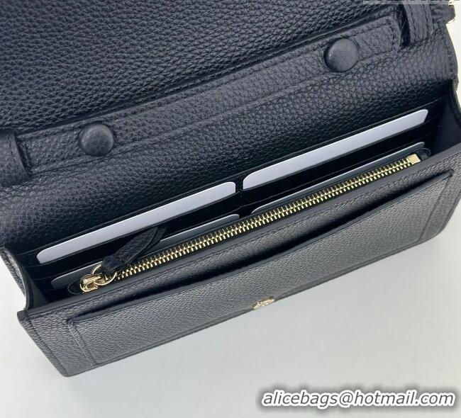 Top Grade Gucci Dionysus wallet on chain in grainy leather 837373 Black 2025