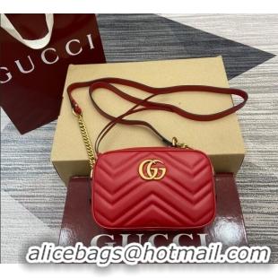 Trendy Design Gucci GG Marmont Leather Mini Camera Bag 448065 Red 2025