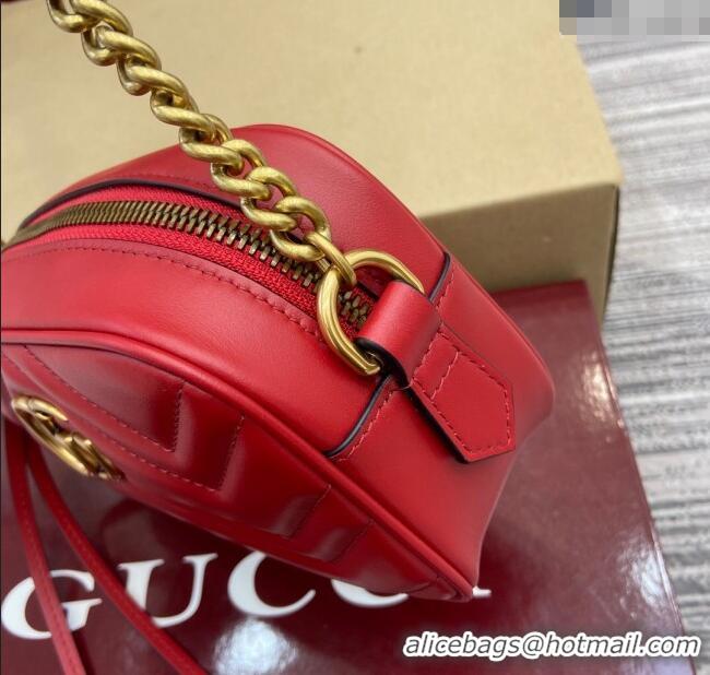 Trendy Design Gucci GG Marmont Leather Mini Camera Bag 448065 Red 2025