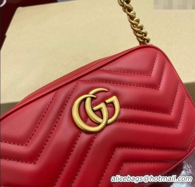 Trendy Design Gucci GG Marmont Leather Mini Camera Bag 448065 Red 2025