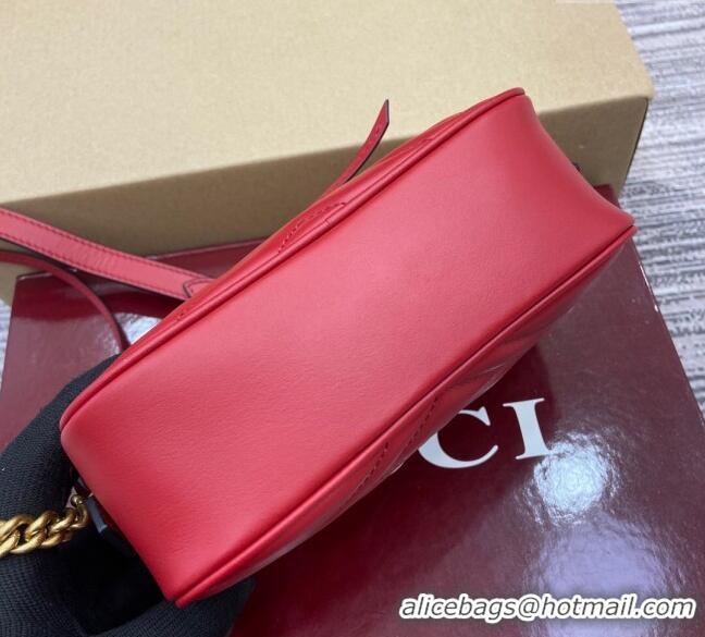 Trendy Design Gucci GG Marmont Leather Mini Camera Bag 448065 Red 2025
