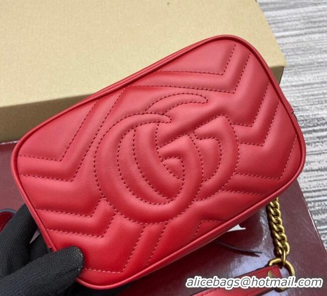 Trendy Design Gucci GG Marmont Leather Mini Camera Bag 448065 Red 2025