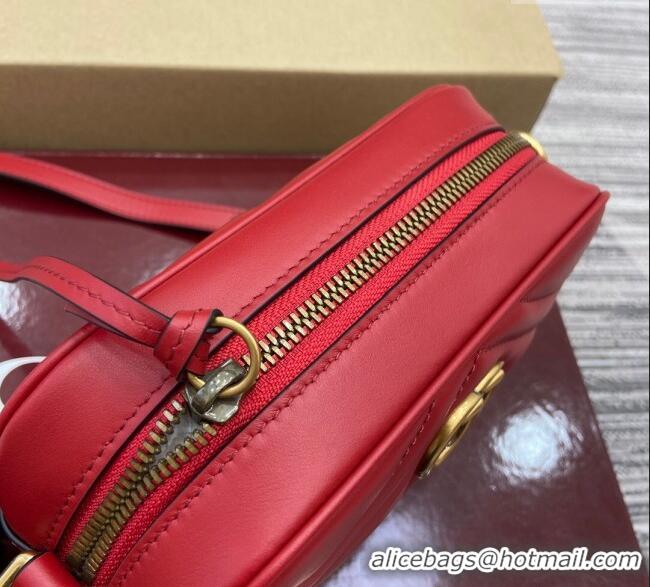 Trendy Design Gucci GG Marmont Leather Mini Camera Bag 448065 Red 2025