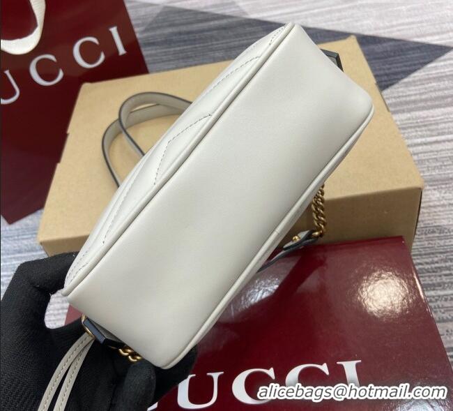 Good Looking  Gucci GG Marmont Leather Mini Camera Bag 448065 Light Grey 2025
