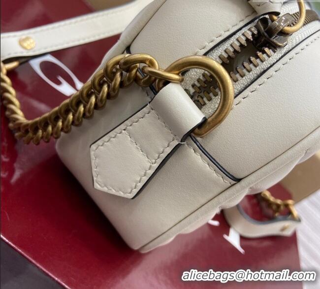 Traditional Discount Gucci GG Marmont Leather Mini Camera Bag 448065 White 2025