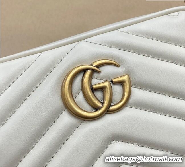 Traditional Discount Gucci GG Marmont Leather Mini Camera Bag 448065 White 2025