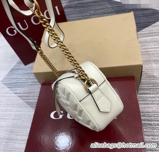 Traditional Discount Gucci GG Marmont Leather Mini Camera Bag 448065 White 2025