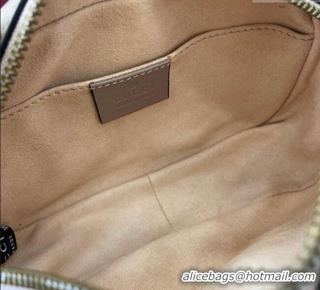 Luxury Cheap Gucci GG Marmont Leather Mini Camera Bag 448065 Dusty Beige 2025