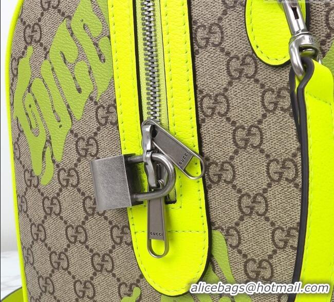 Grade Quality Gucci Men's GG Fabric Medium duffle bag with print 834962 Beige/Acid Green 2025