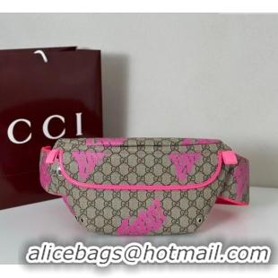 Best Price Gucci GG Canvas Belt Bag in Printed 834963 Beige/Bright Pink 2025