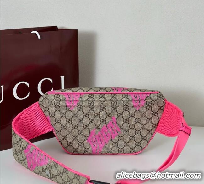 Best Price Gucci GG Canvas Belt Bag in Printed 834963 Beige/Bright Pink 2025