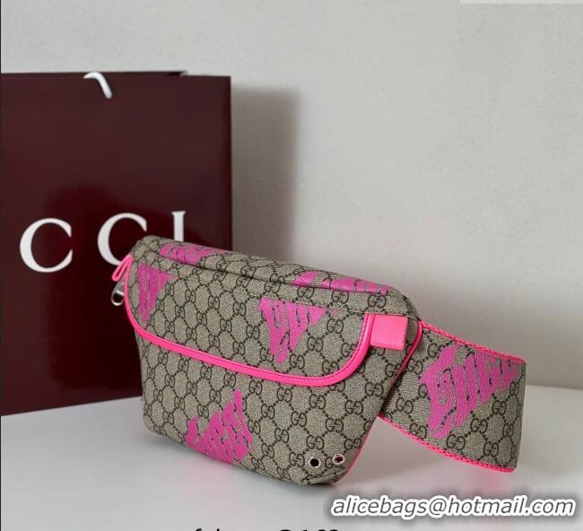 Best Price Gucci GG Canvas Belt Bag in Printed 834963 Beige/Bright Pink 2025