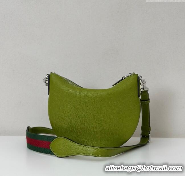 Best Product Gucci Men's B small shoulder bag in grainy leather 824529 Green 2025