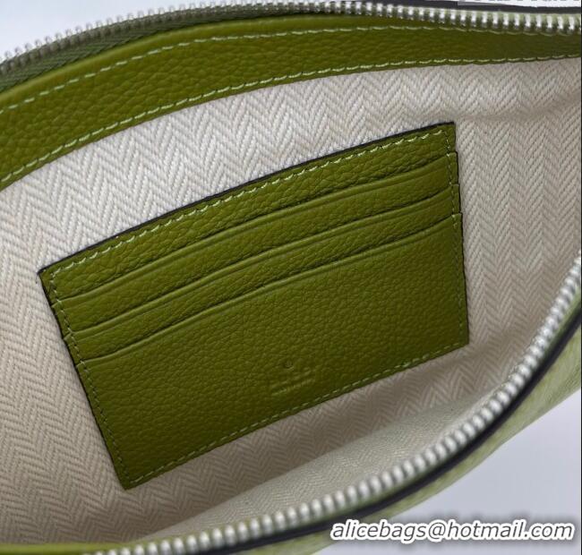 Best Product Gucci Men's B small shoulder bag in grainy leather 824529 Green 2025