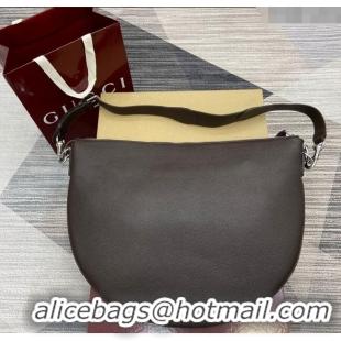 Low Cost Gucci Mens B Large shoulder bag in grainy leather 800194 Dark Brown 2025