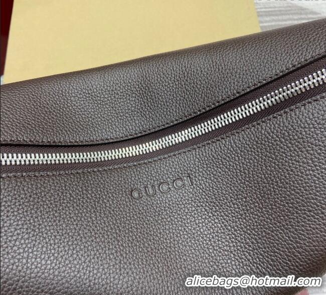 Low Cost Gucci Mens B Large shoulder bag in grainy leather 800194 Dark Brown 2025