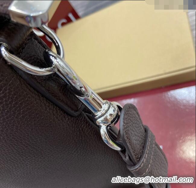 Low Cost Gucci Mens B Large shoulder bag in grainy leather 800194 Dark Brown 2025