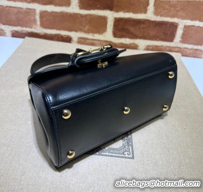 Good Looking Gucci Horsebit 1955 Leather Small Top Handle Bag 703848 Black 2025
