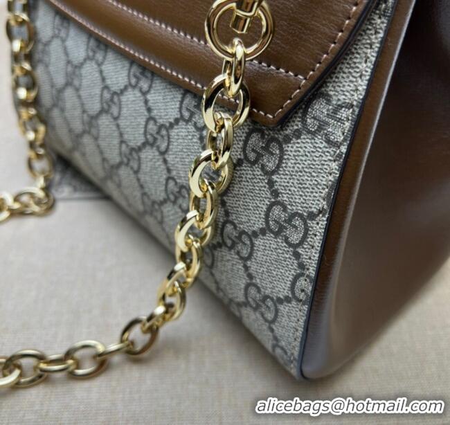 Original Cheap Gucci Horsebit 1955 Leather and GG Canvas Small Top Handle Bag 703848 Beige/Brown 2025