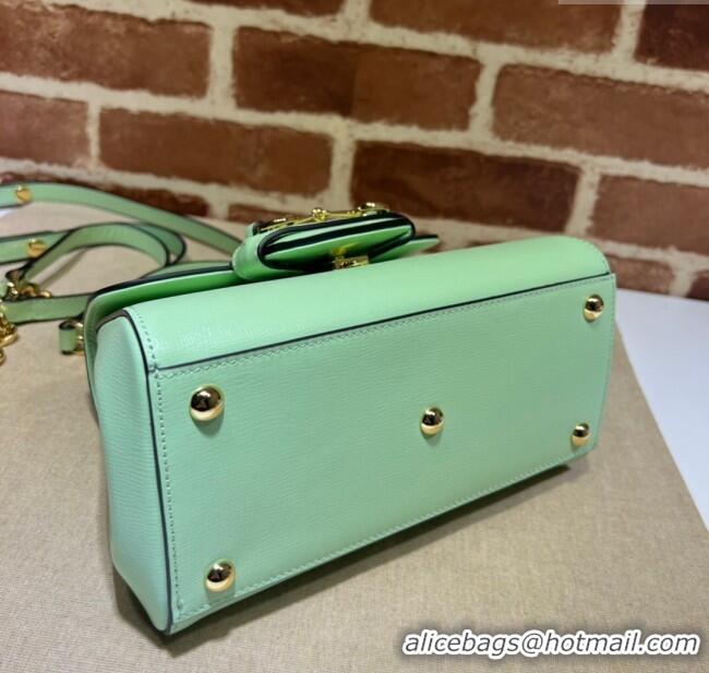 Best Quality Gucci Horsebit 1955 Leather Small Top Handle Bag 703848 Mint Green 2025