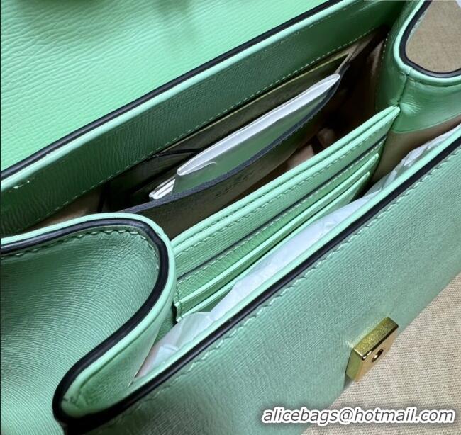 Best Quality Gucci Horsebit 1955 Leather Small Top Handle Bag 703848 Mint Green 2025