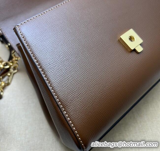 Modern Classic Gucci Horsebit 1955 Leather Small Top Handle Bag 703848 Dark Brown 2025